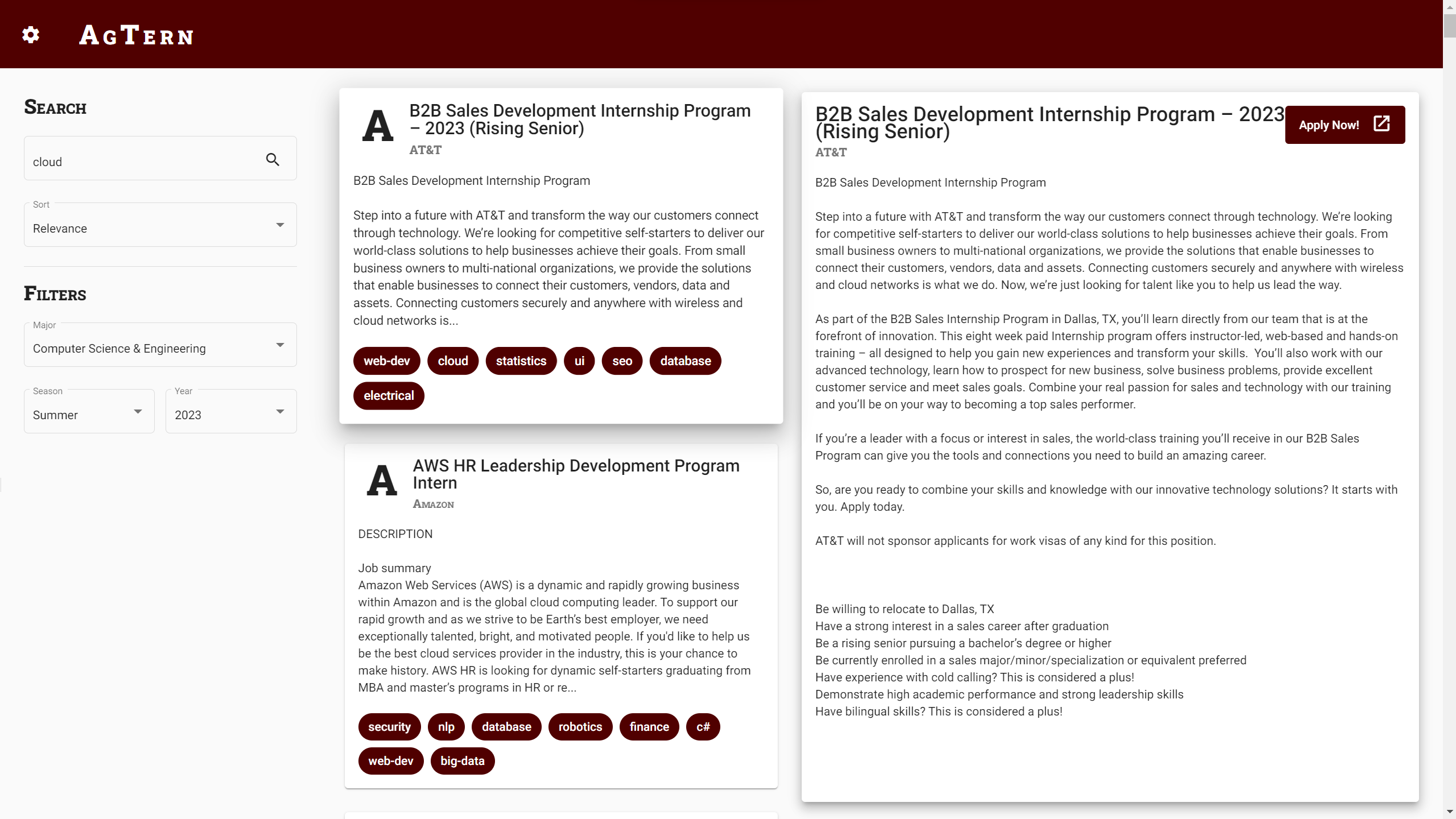 AgTern Website