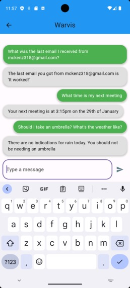 Warvis App Interface